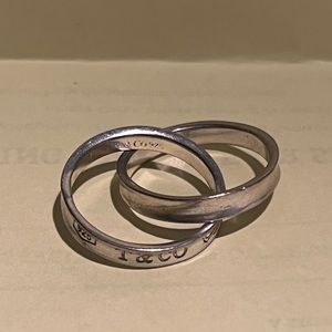 Tiffany & Co 1837 Interlocking Circle Rings Silver Sz 8